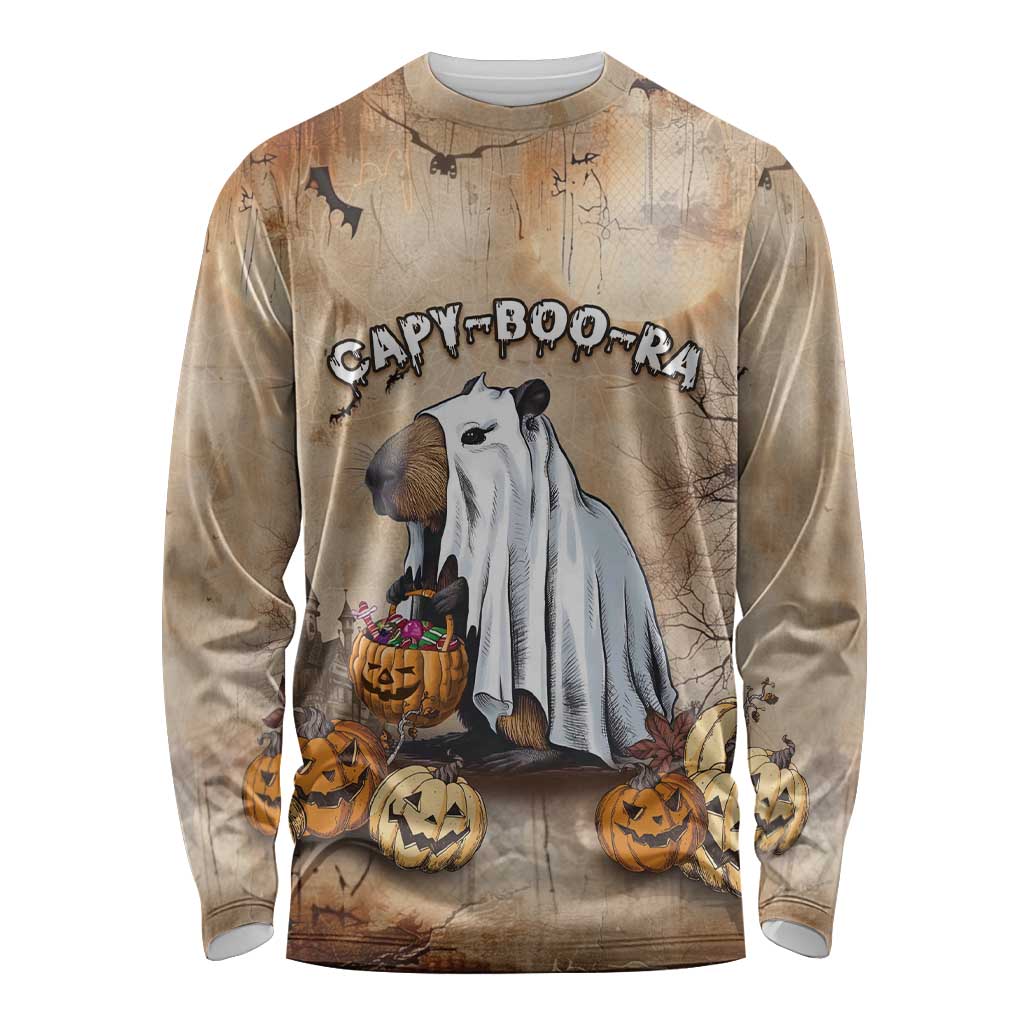 Halloween Capy Boo Ra Long Sleeve Shirt Spooky Bara Season LT05 - Wonder Print Shop