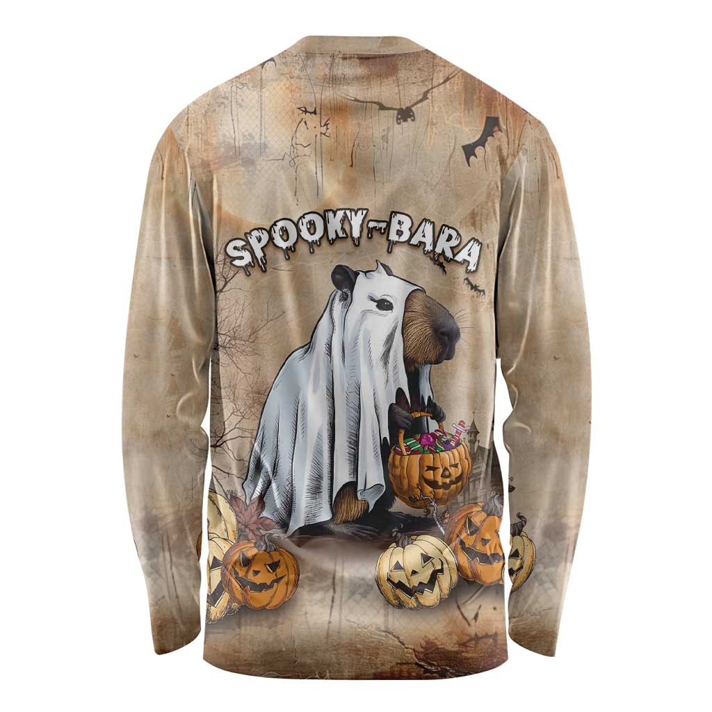 Halloween Capy Boo Ra Long Sleeve Shirt Spooky Bara Season LT05 - Wonder Print Shop