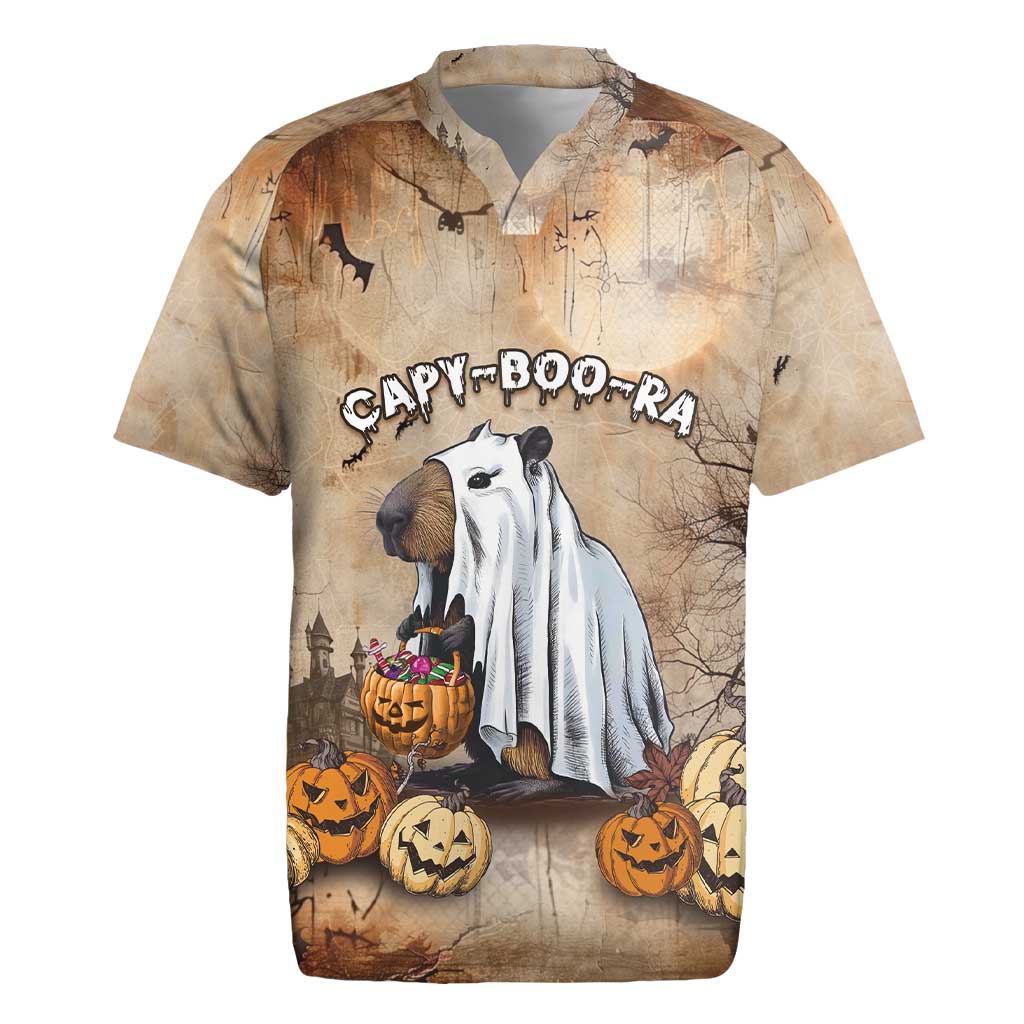 Halloween Capy Boo Ra Rugby Jersey Spooky Bara Season LT05 - Wonder Print Shop