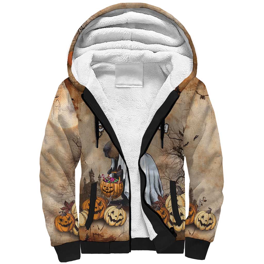 Halloween Capy Boo Ra Sherpa Hoodie Spooky Bara Season LT05 - Wonder Print Shop