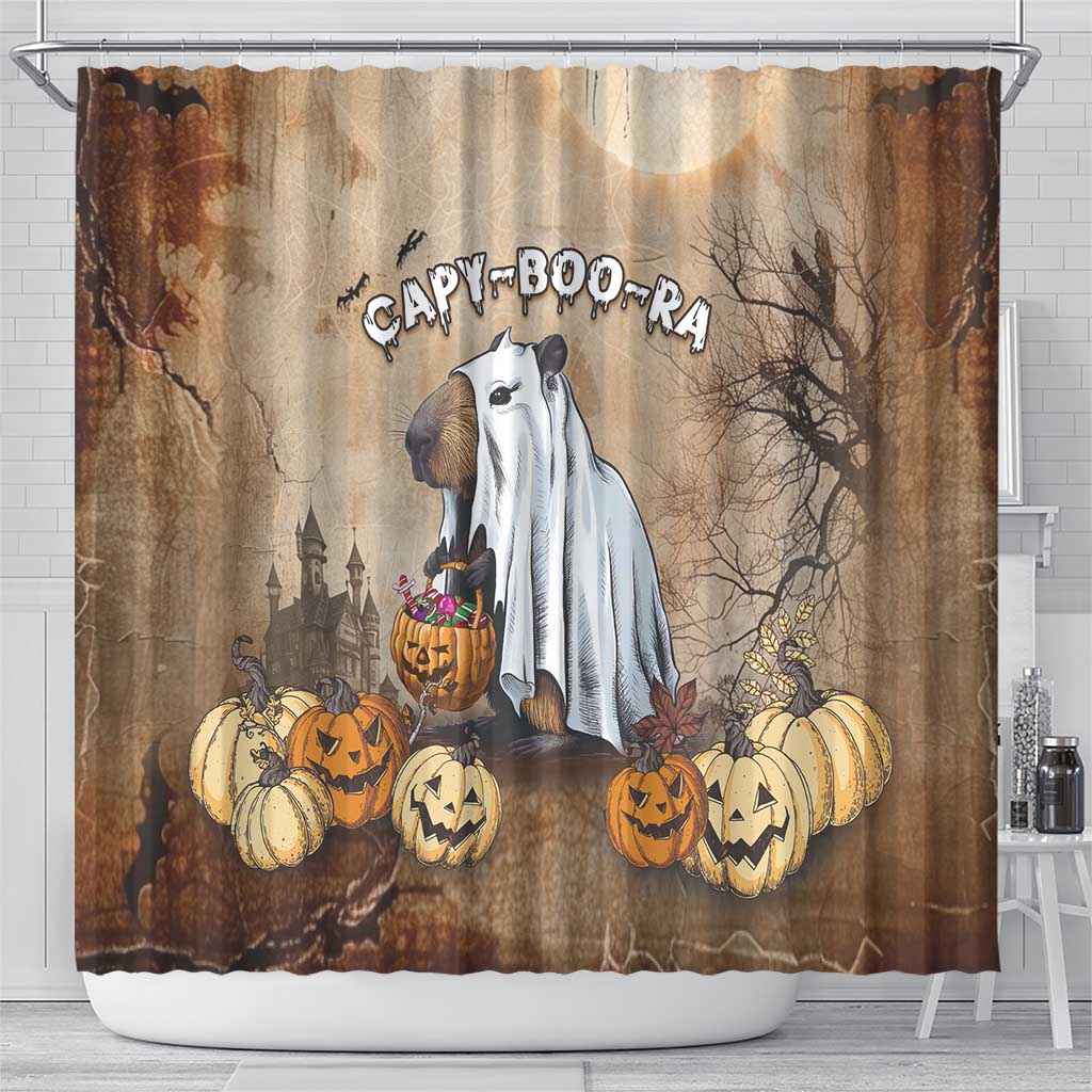Halloween Capy Boo Ra Shower Curtain Spooky Bara Season