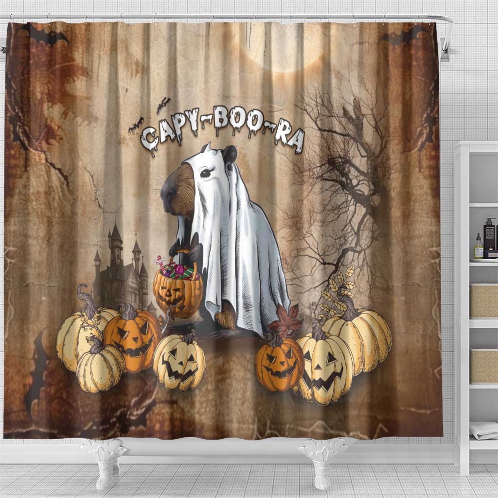 Halloween Capy Boo Ra Shower Curtain Spooky Bara Season