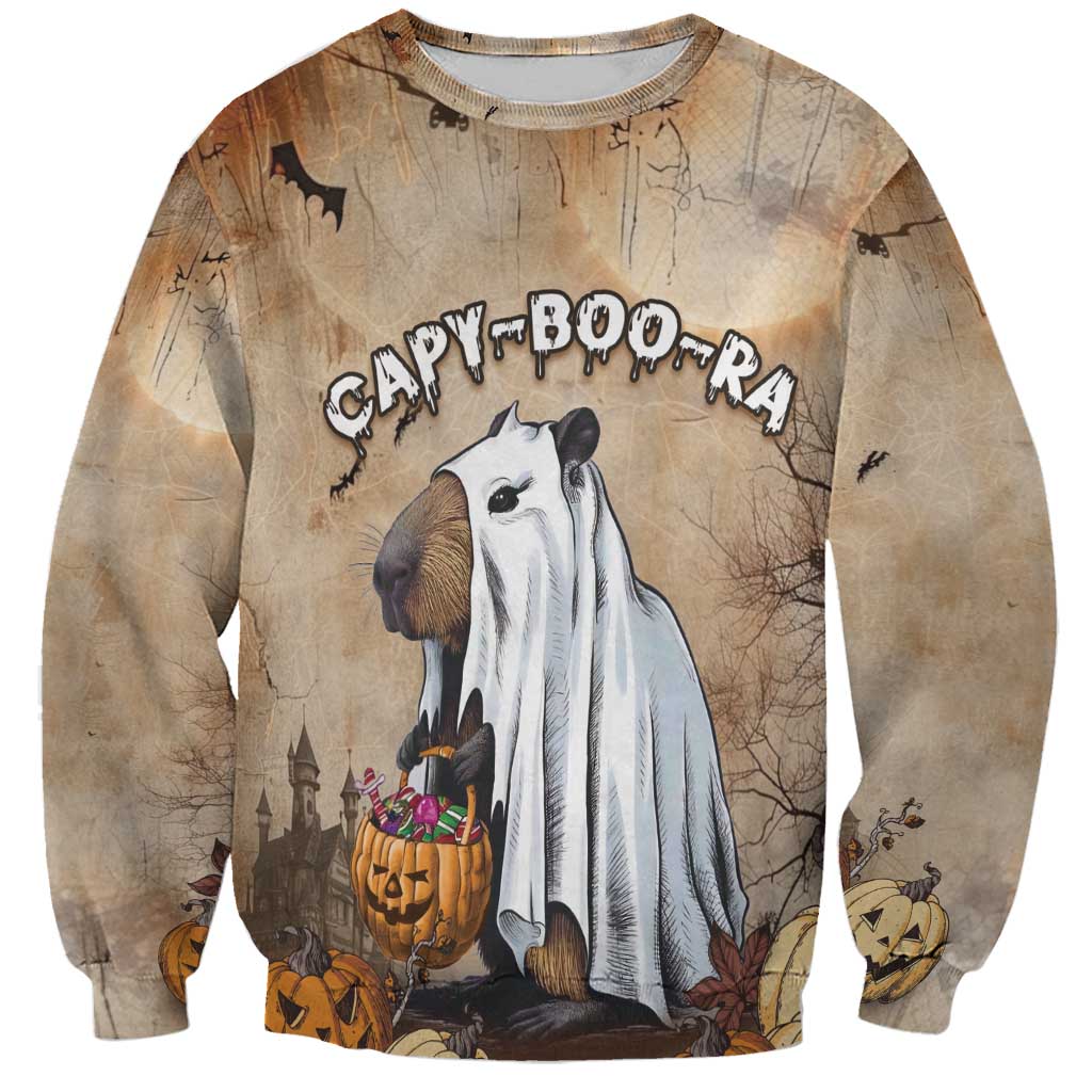 Halloween Capy Boo Ra Sweatshirt Spooky Bara Season LT05 - Wonder Print Shop