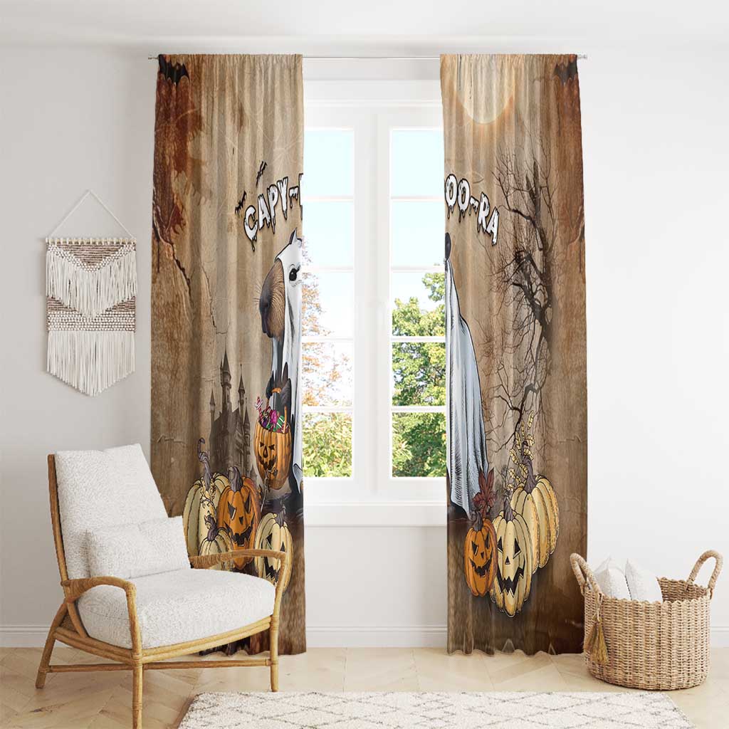 Halloween Capy Boo Ra Window Curtain Spooky Bara Season LT05 - Wonder Print Shop
