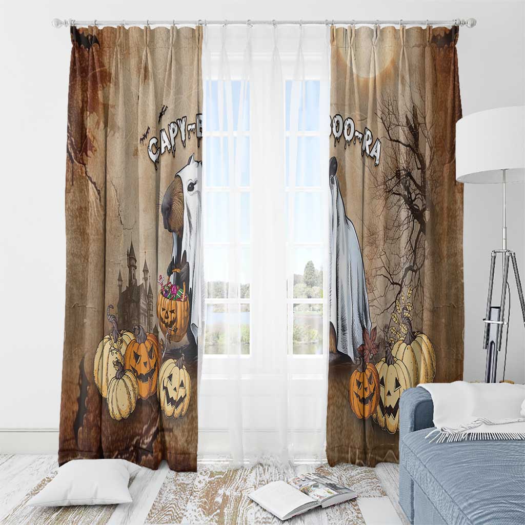 Halloween Capy Boo Ra Window Curtain Spooky Bara Season LT05 - Wonder Print Shop