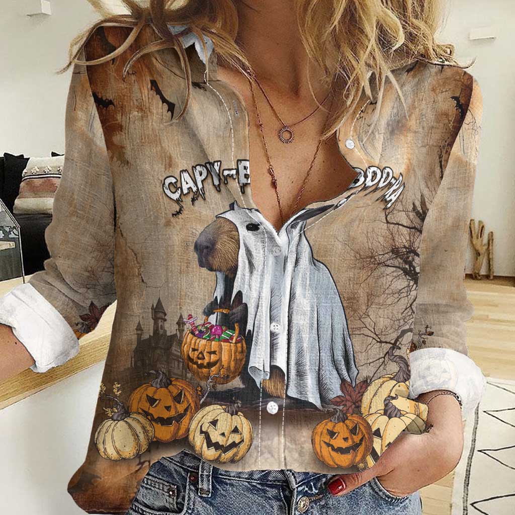 Halloween Capy Boo Ra Women Casual Shirt Spooky Bara Season LT05 - Wonder Print Shop