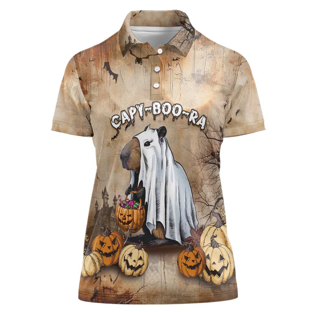 Halloween Capy Boo Ra Women Polo Shirt Spooky Bara Season LT05 - Wonder Print Shop