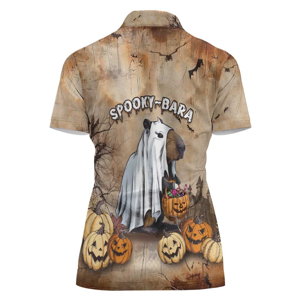 Halloween Capy Boo Ra Women Polo Shirt Spooky Bara Season LT05 - Wonder Print Shop