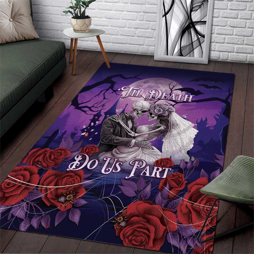 Halloween Skeleton Couple Area Rug Til Death Do Us Part LT05 - Wonder Print Shop
