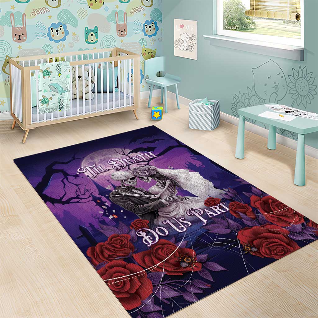 Halloween Skeleton Couple Area Rug Til Death Do Us Part LT05 - Wonder Print Shop