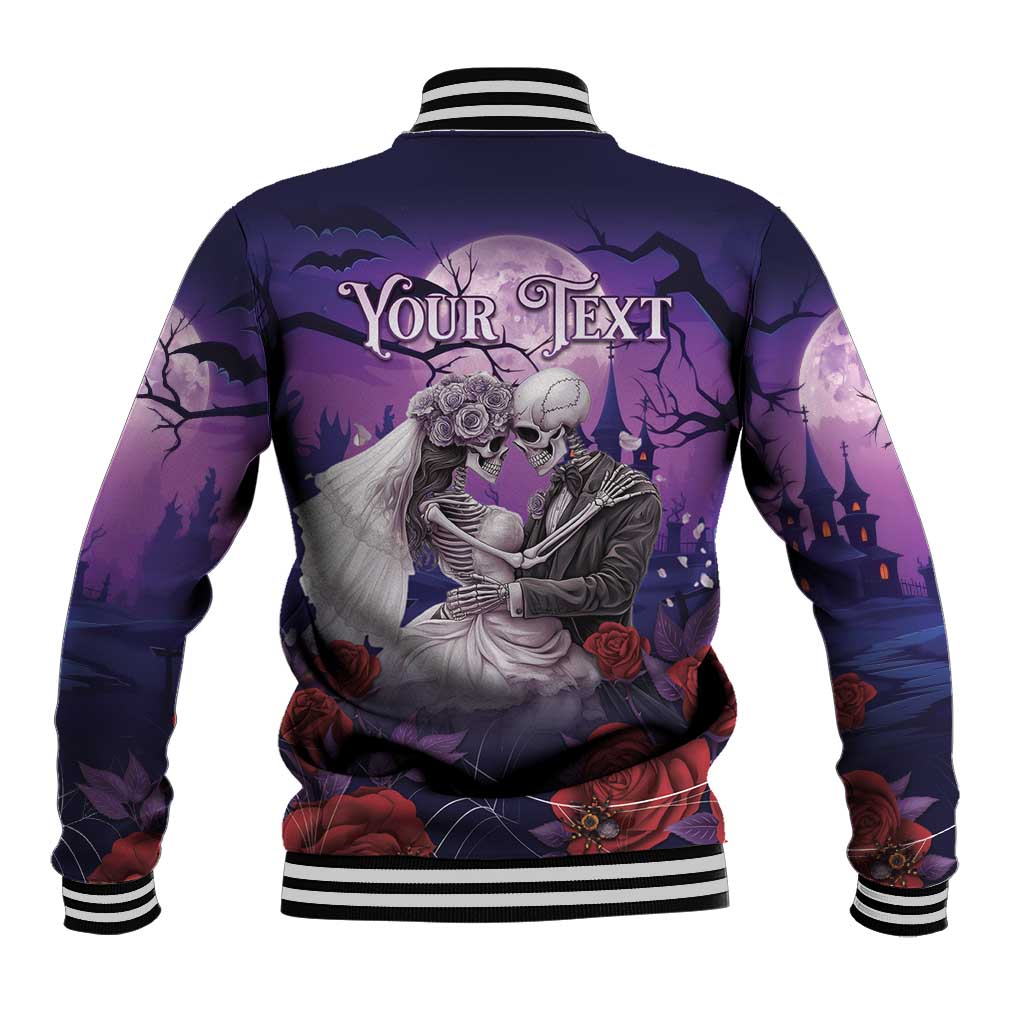 Personalised Halloween Skeleton Couple Baseball Jacket Til Death Do Us Part LT05 - Wonder Print Shop