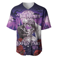 Personalised Halloween Skeleton Couple Baseball Jersey Til Death Do Us Part LT05 - Wonder Print Shop