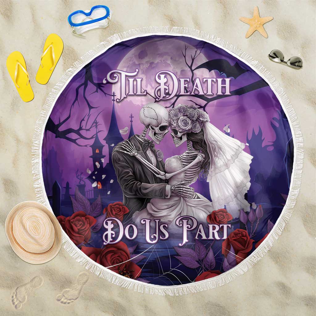 Halloween Skeleton Couple Beach Blanket Til Death Do Us Part LT05 - Wonder Print Shop