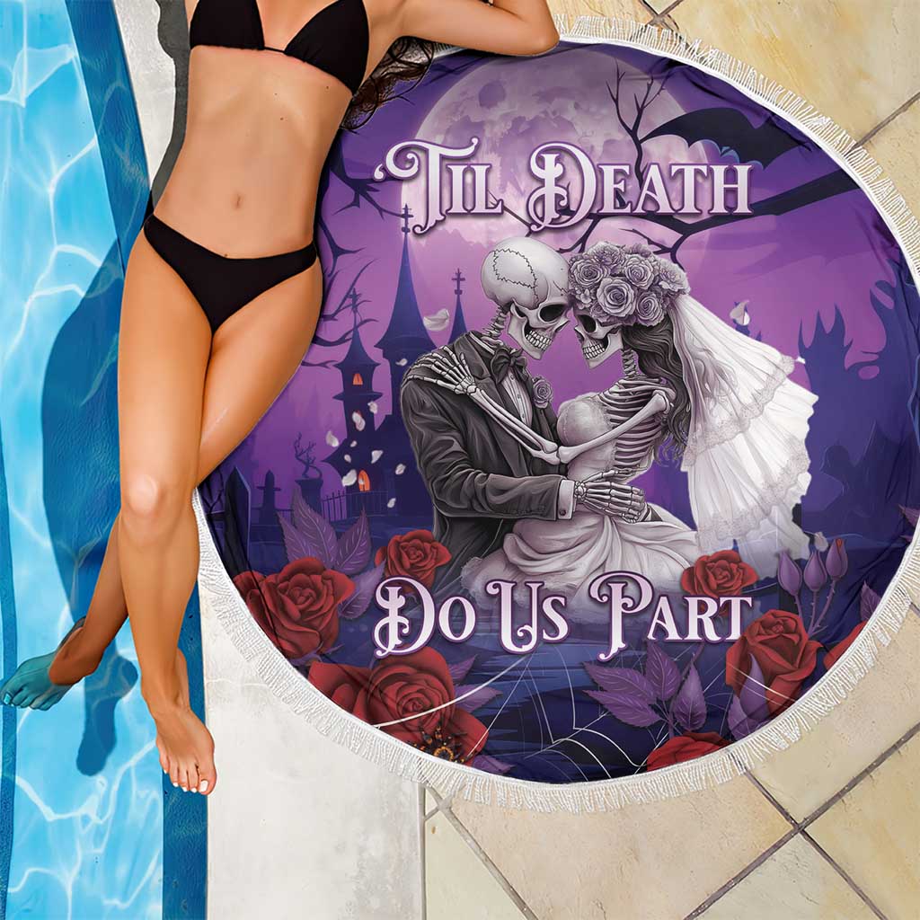 Halloween Skeleton Couple Beach Blanket Til Death Do Us Part LT05 - Wonder Print Shop