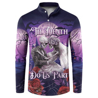 Personalised Halloween Skeleton Couple Button Sweatshirt Til Death Do Us Part LT05 - Wonder Print Shop