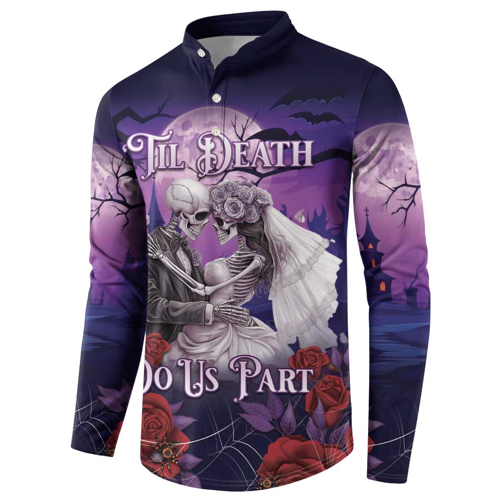 Personalised Halloween Skeleton Couple Button Sweatshirt Til Death Do Us Part LT05 - Wonder Print Shop