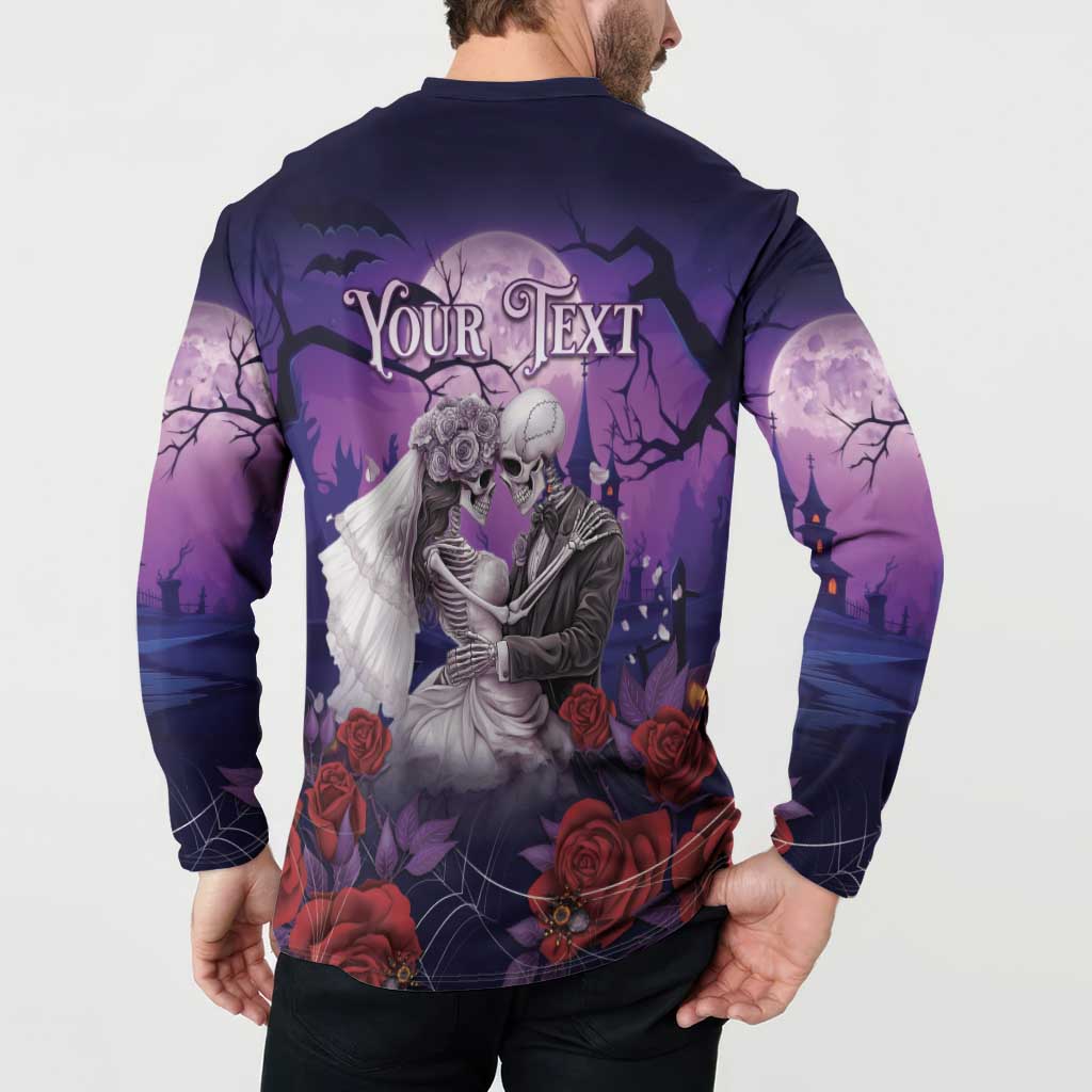 Personalised Halloween Skeleton Couple Button Sweatshirt Til Death Do Us Part LT05 - Wonder Print Shop