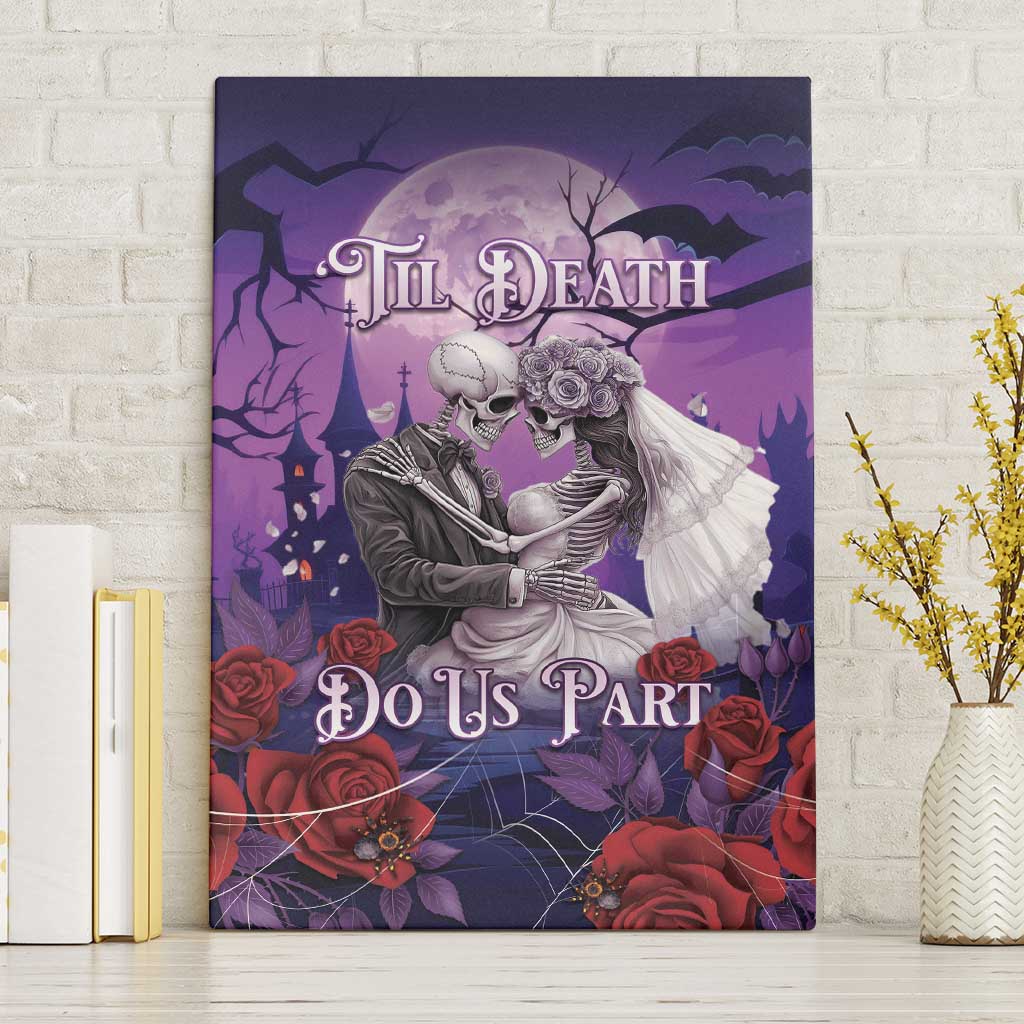 Halloween Skeleton Couple Canvas Wall Art Til Death Do Us Part LT05 - Wonder Print Shop
