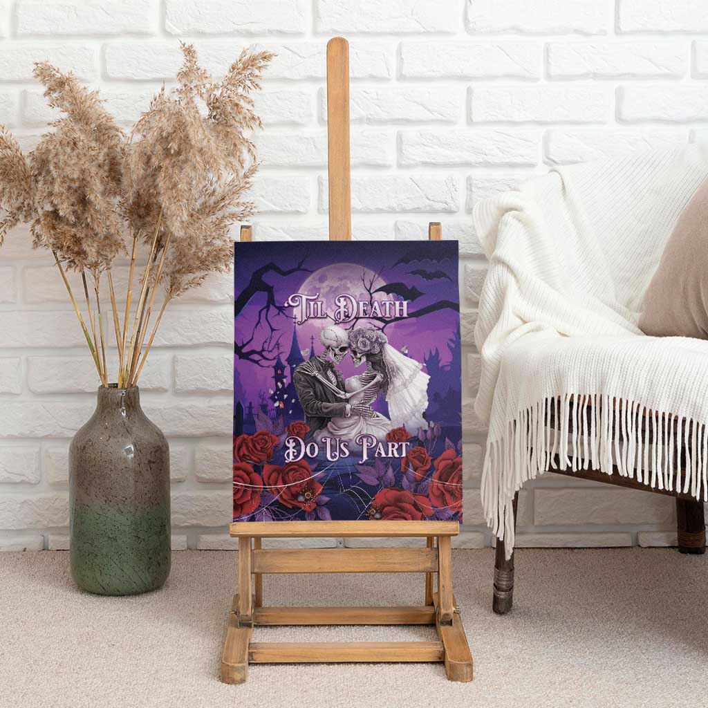 Halloween Skeleton Couple Canvas Wall Art Til Death Do Us Part LT05 - Wonder Print Shop