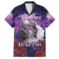 Personalised Halloween Skeleton Couple Family Matching Long Sleeve Bodycon Dress and Hawaiian Shirt Til Death Do Us Part LT05 - Wonder Print Shop
