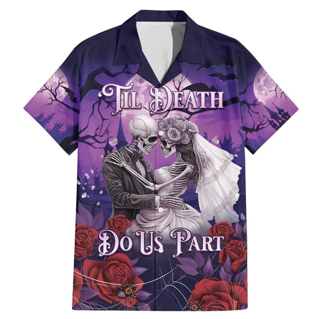 Personalised Halloween Skeleton Couple Family Matching Mermaid Dress and Hawaiian Shirt Til Death Do Us Part LT05 - Wonder Print Shop