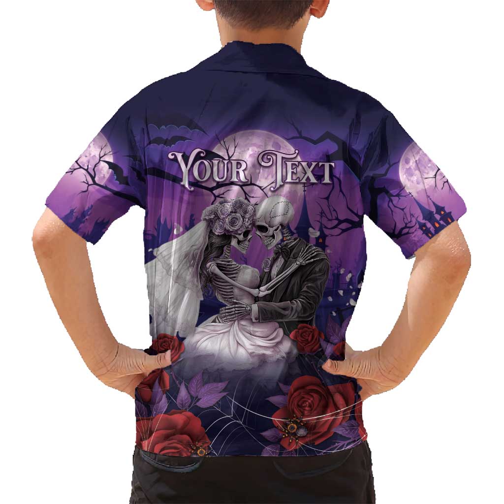 Personalised Halloween Skeleton Couple Family Matching Off Shoulder Maxi Dress and Hawaiian Shirt Til Death Do Us Part LT05 - Wonder Print Shop