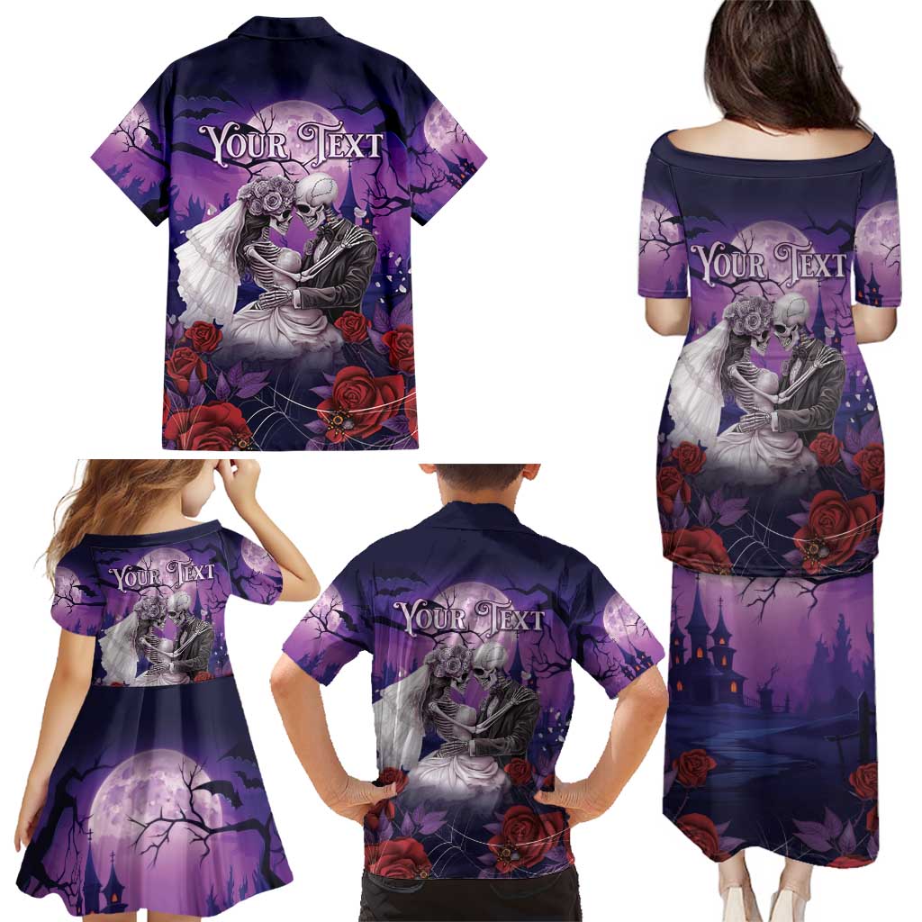 Personalised Halloween Skeleton Couple Family Matching Puletasi and Hawaiian Shirt Til Death Do Us Part LT05 - Wonder Print Shop