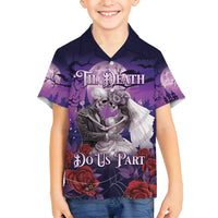 Personalised Halloween Skeleton Couple Family Matching Puletasi and Hawaiian Shirt Til Death Do Us Part LT05 - Wonder Print Shop