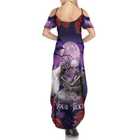 Personalised Halloween Skeleton Couple Family Matching Summer Maxi Dress and Hawaiian Shirt Til Death Do Us Part LT05 - Wonder Print Shop