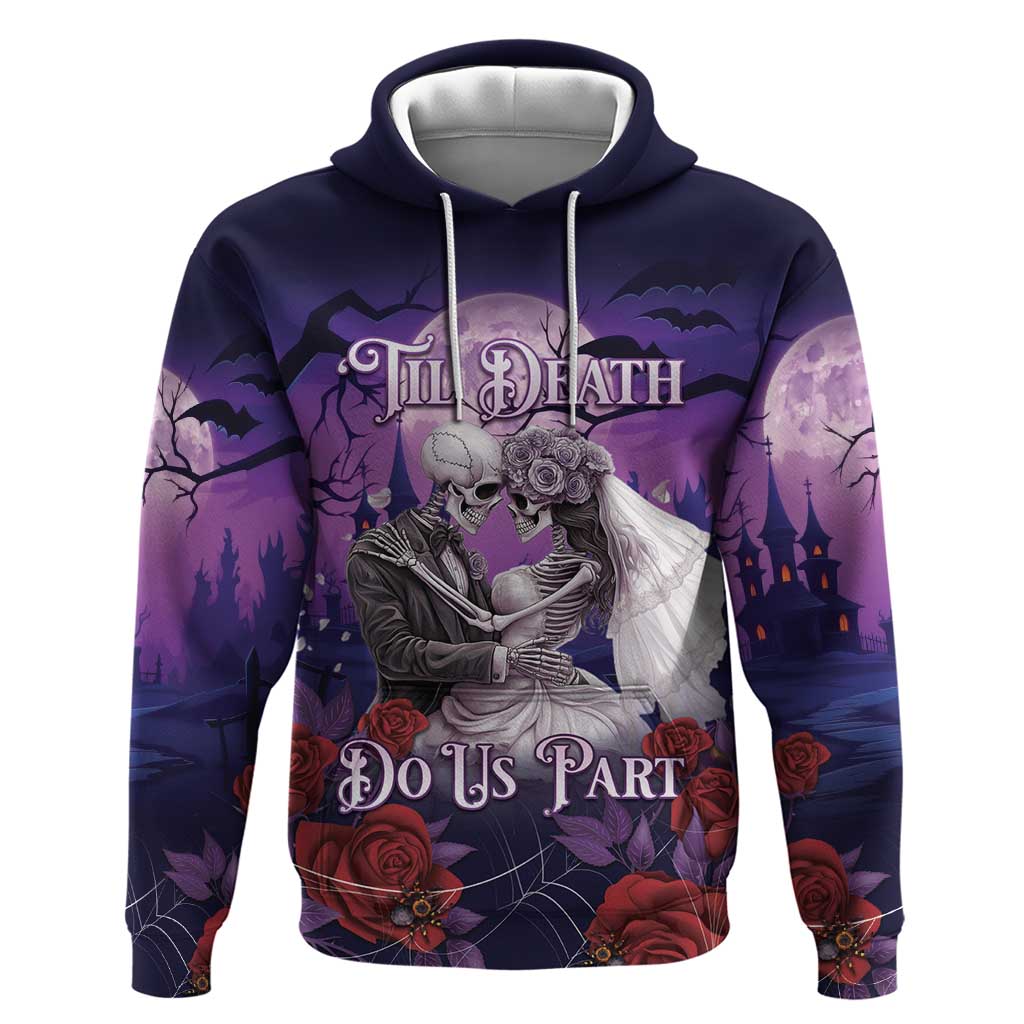 Personalised Halloween Skeleton Couple Hoodie Til Death Do Us Part LT05 - Wonder Print Shop