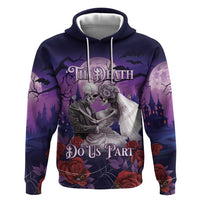 Personalised Halloween Skeleton Couple Hoodie Til Death Do Us Part LT05 - Wonder Print Shop