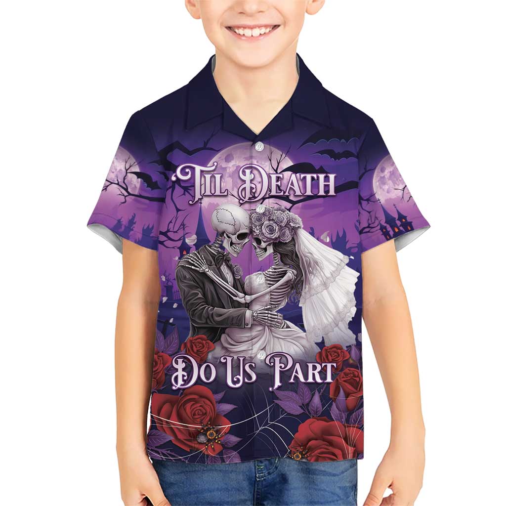 Personalised Halloween Skeleton Couple Kid Hawaiian Shirt Til Death Do Us Part LT05 - Wonder Print Shop