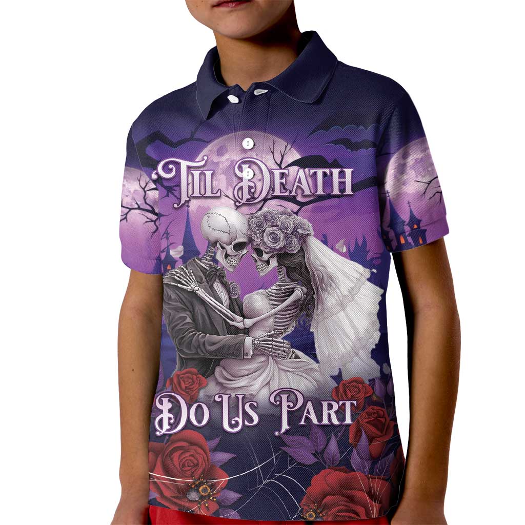 Personalised Halloween Skeleton Couple Kid Polo Shirt Til Death Do Us Part LT05 - Wonder Print Shop