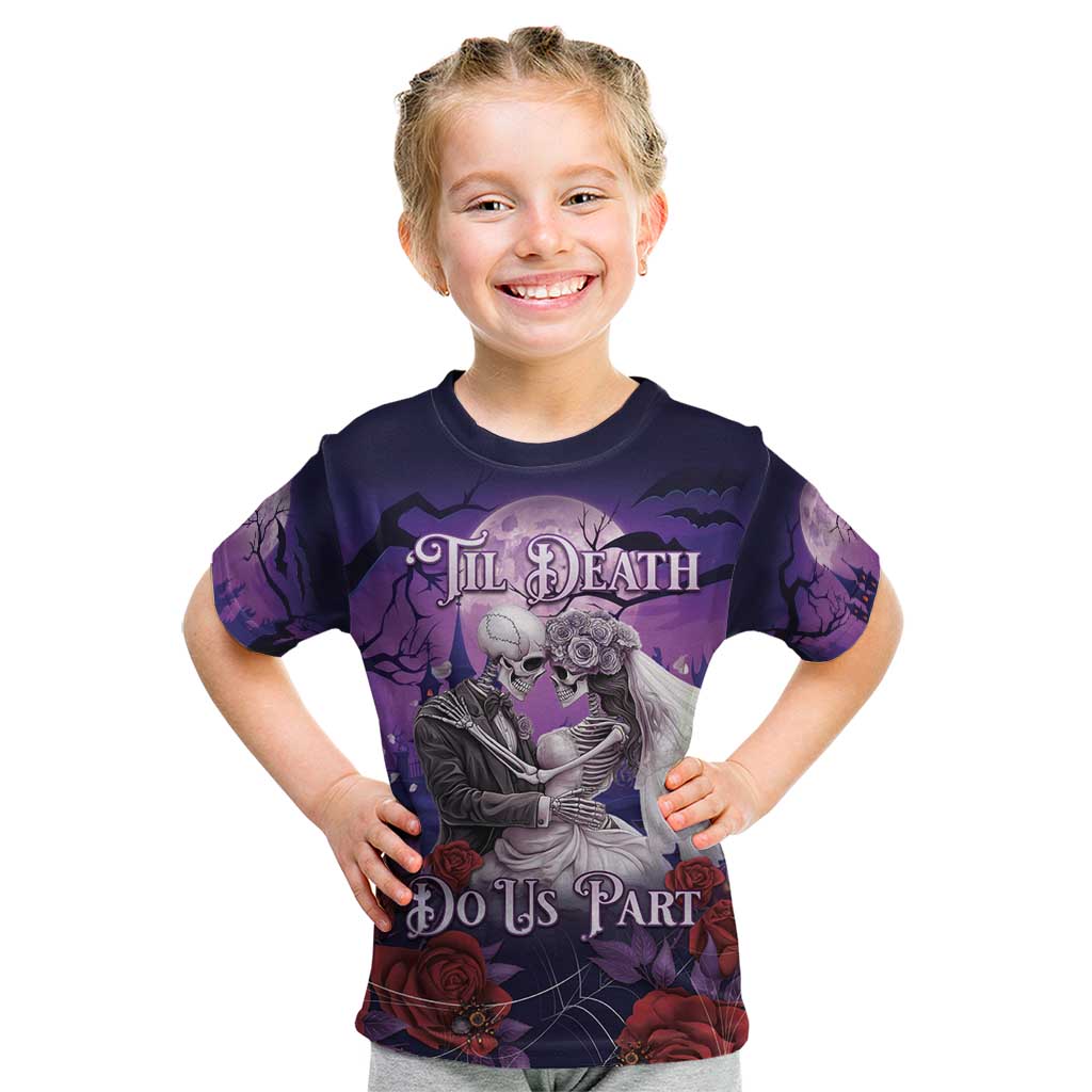 Personalised Halloween Skeleton Couple Kid T Shirt Til Death Do Us Part LT05 - Wonder Print Shop