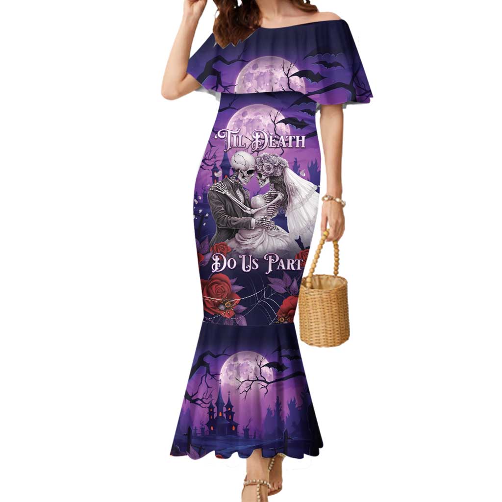 Personalised Halloween Skeleton Couple Mermaid Dress Til Death Do Us Part LT05 - Wonder Print Shop