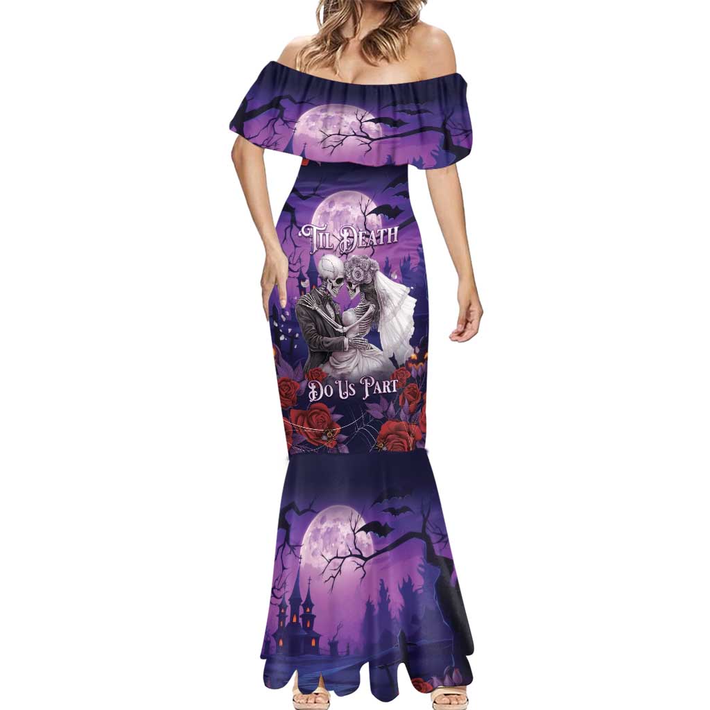 Personalised Halloween Skeleton Couple Mermaid Dress Til Death Do Us Part LT05 - Wonder Print Shop