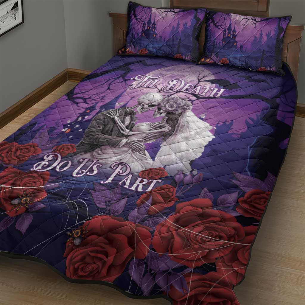 Halloween Skeleton Couple Quilt Bed Set Til Death Do Us Part LT05 - Wonder Print Shop