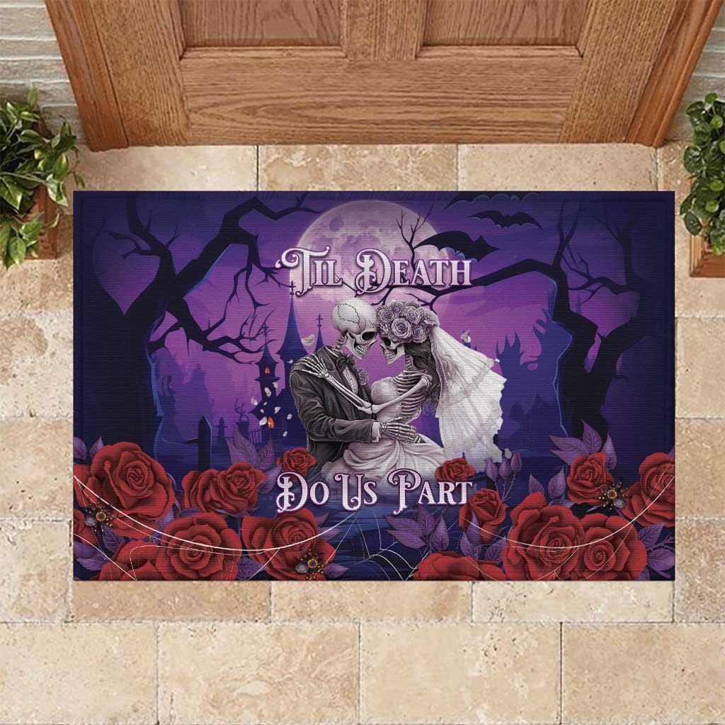 Halloween Skeleton Couple Rubber Doormat Til Death Do Us Part LT05 - Wonder Print Shop