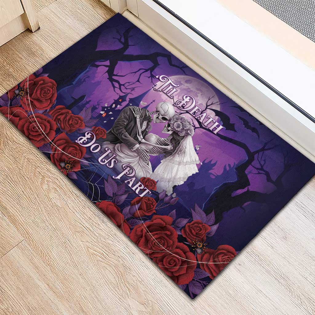 Halloween Skeleton Couple Rubber Doormat Til Death Do Us Part LT05 - Wonder Print Shop