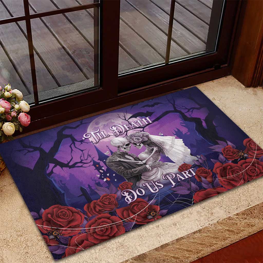 Halloween Skeleton Couple Rubber Doormat Til Death Do Us Part LT05 - Wonder Print Shop