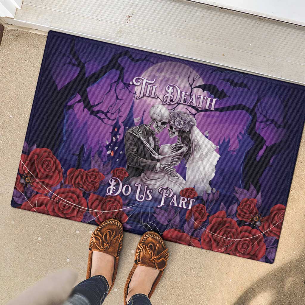 Halloween Skeleton Couple Rubber Doormat Til Death Do Us Part LT05 - Wonder Print Shop