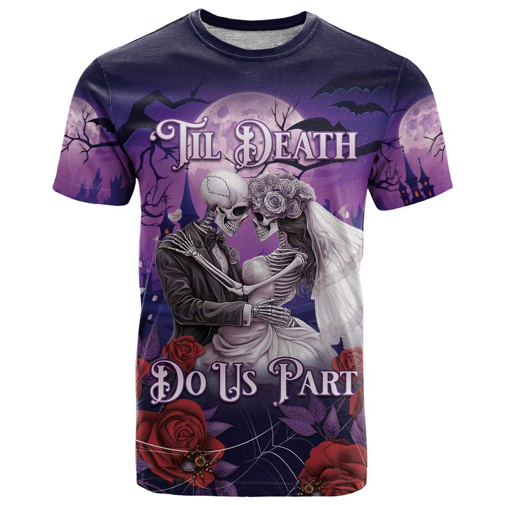 Personalised Halloween Skeleton Couple T Shirt Til Death Do Us Part LT05 - Wonder Print Shop