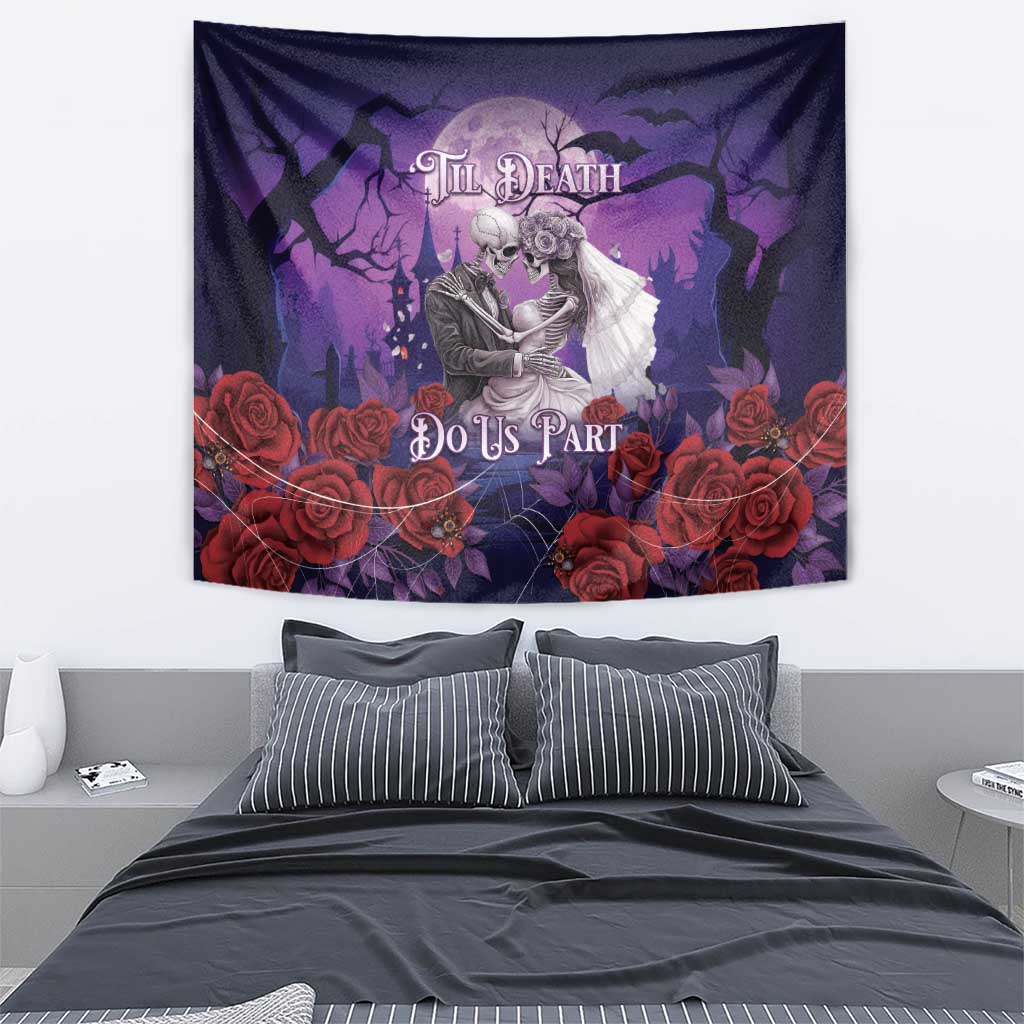 Halloween Skeleton Couple Tapestry Til Death Do Us Part LT05 - Wonder Print Shop