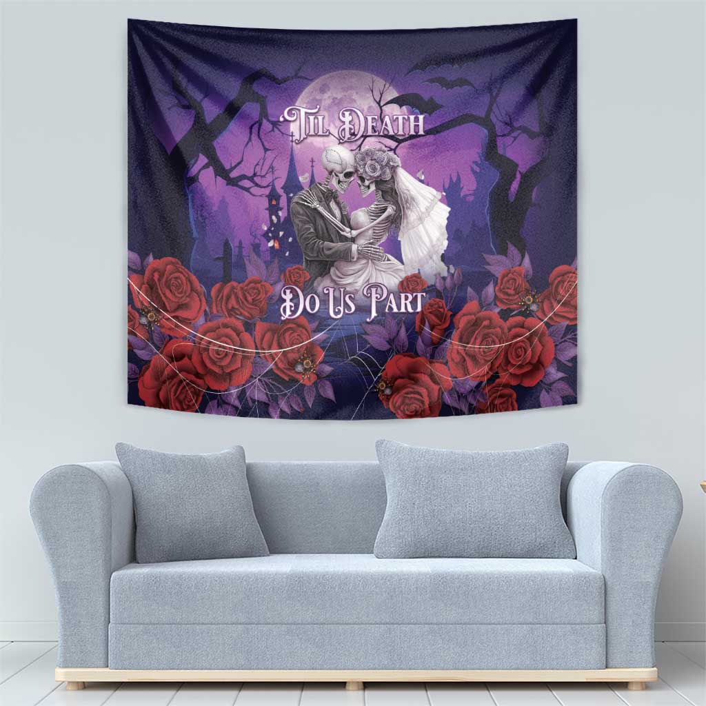 Halloween Skeleton Couple Tapestry Til Death Do Us Part LT05 - Wonder Print Shop