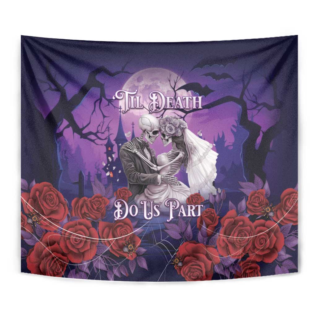 Halloween Skeleton Couple Tapestry Til Death Do Us Part LT05 - Wonder Print Shop