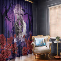 Halloween Skeleton Couple Window Curtain Til Death Do Us Part LT05 - Wonder Print Shop