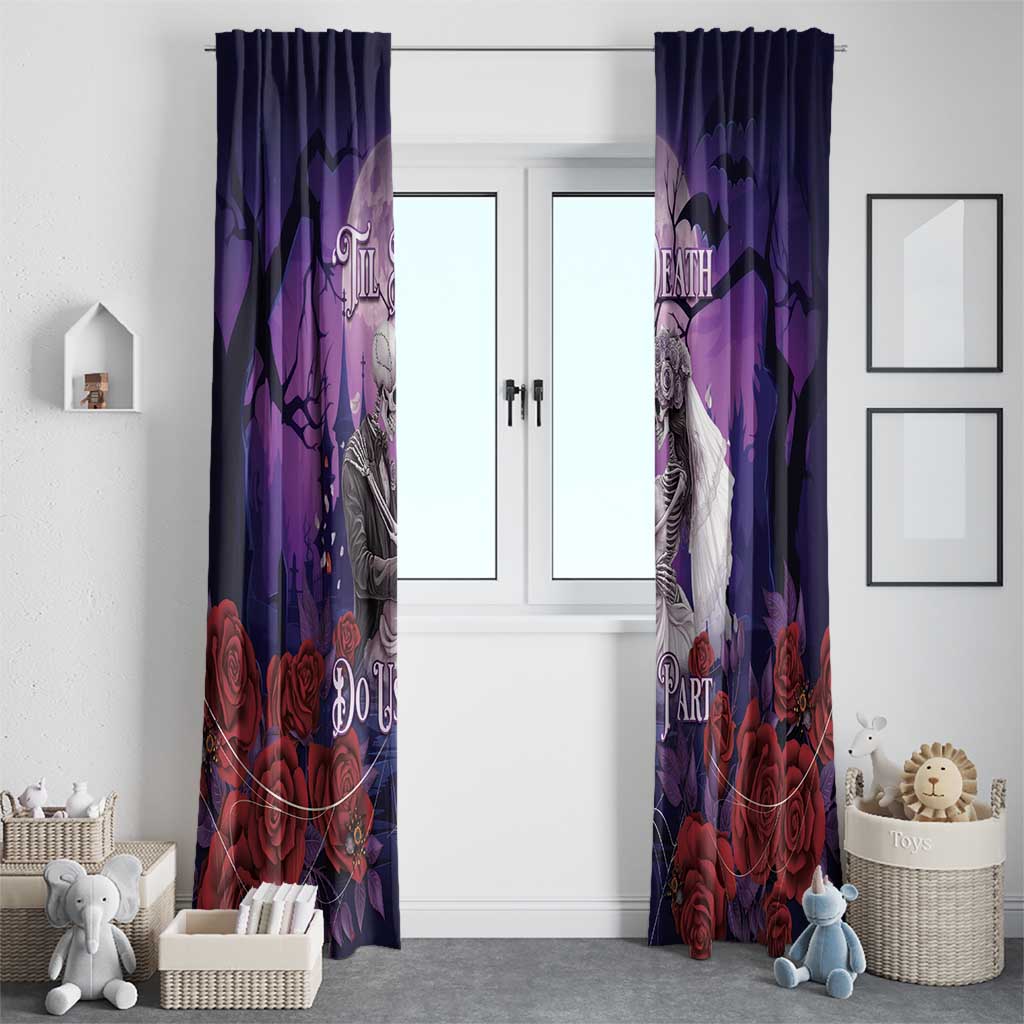 Halloween Skeleton Couple Window Curtain Til Death Do Us Part LT05 - Wonder Print Shop