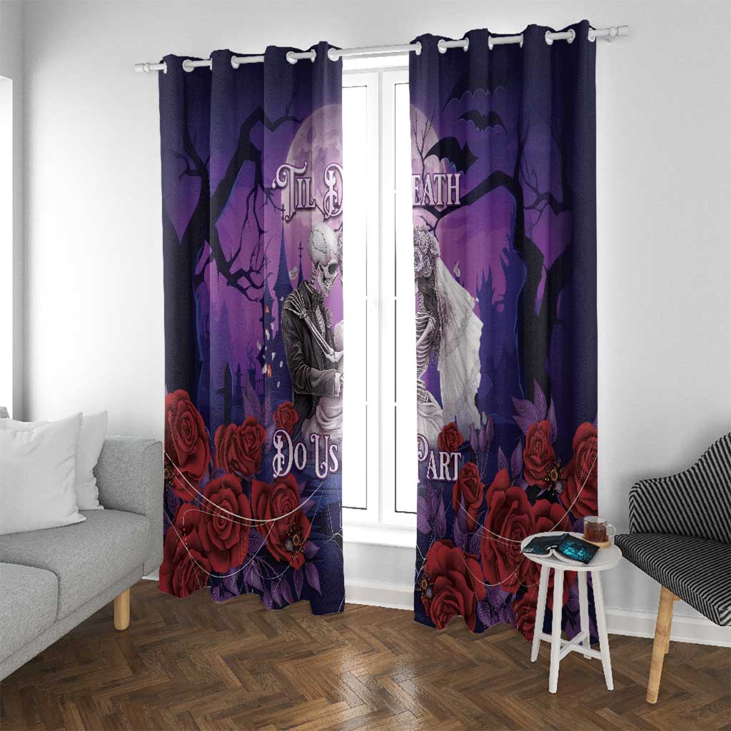 Halloween Skeleton Couple Window Curtain Til Death Do Us Part LT05 - Wonder Print Shop