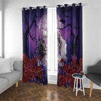 Halloween Skeleton Couple Window Curtain Til Death Do Us Part LT05 - Wonder Print Shop
