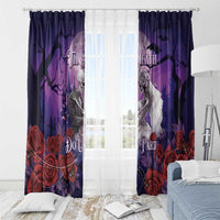 Halloween Skeleton Couple Window Curtain Til Death Do Us Part LT05 - Wonder Print Shop
